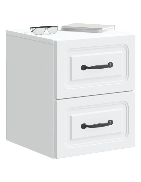 Mobiletto da notte a muro 2 pcs Bianco 34,5 x 33 x 40 cm