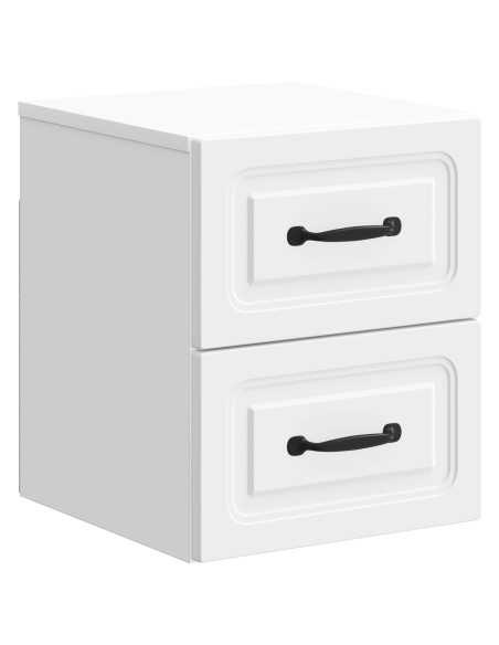 Mobiletto da notte a muro 2 pcs Bianco 34,5 x 33 x 40 cm