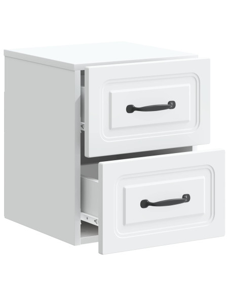 Mobiletto da notte a muro 2 pcs Bianco 34,5 x 33 x 40 cm