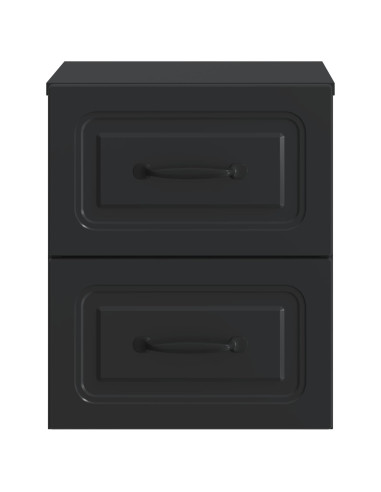 Mobiletto da notte a muro con cassetto Nero 34,5 x 33 x 40 cm
