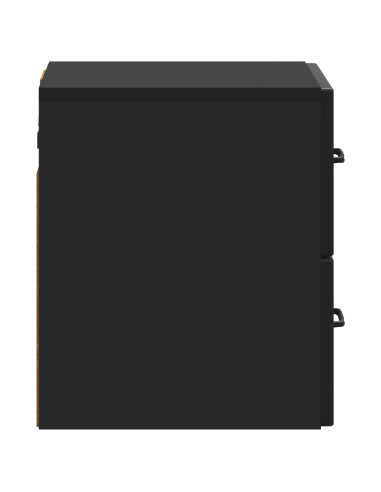 Mobiletto da notte a muro con cassetto Nero 34,5 x 33 x 40 cm
