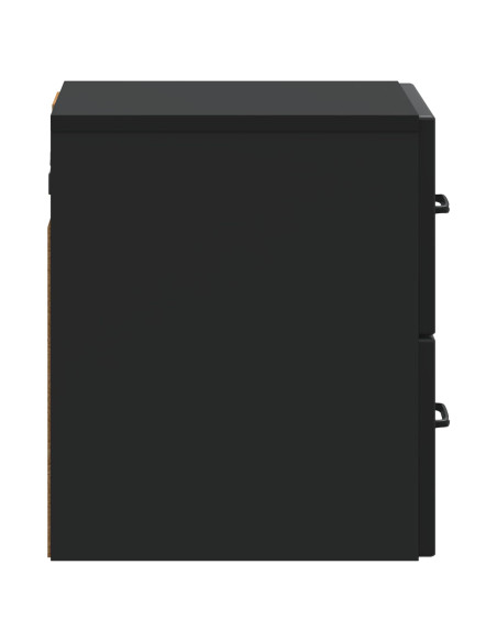 Mobiletto da notte a muro con cassetto Nero 34,5 x 33 x 40 cm