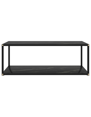 Tavolino da Salotto Nero 100x50x35 cm in Vetro Temperato