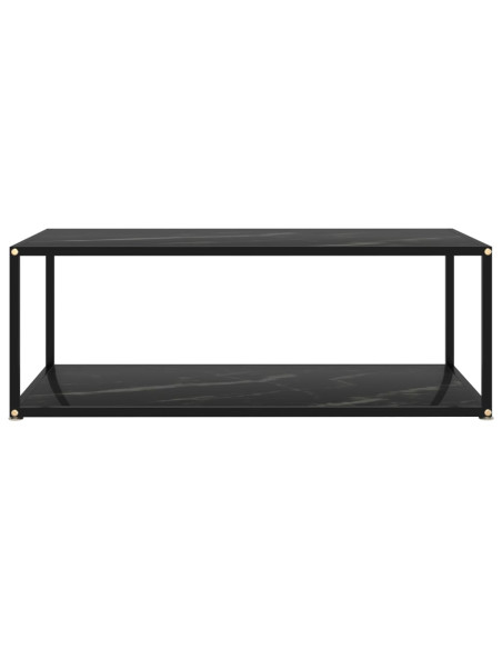 Tavolino da Salotto Nero 100x50x35 cm in Vetro Temperato