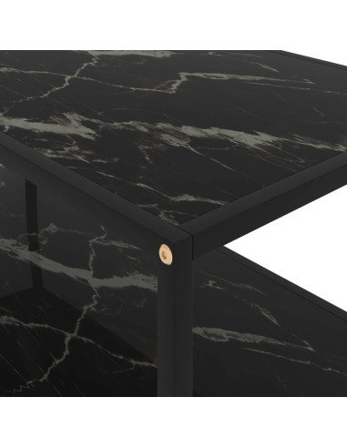 Tavolino da Salotto Nero 100x50x35 cm in Vetro Temperato