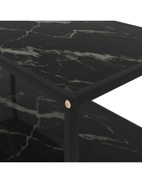 Tavolino da Salotto Nero 100x50x35 cm in Vetro Temperato