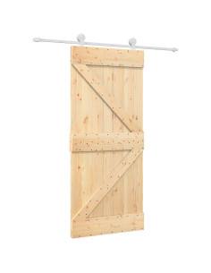 Porta scorrevole Naturale e Bianco 90 x 210 cm 2