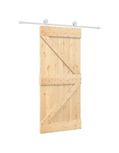 Porta scorrevole Naturale e Bianco 90 x 210 cm