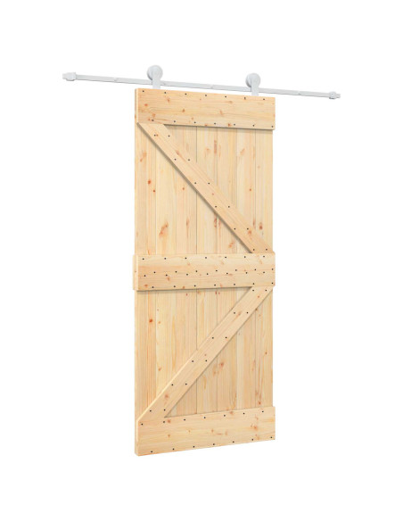 Porta scorrevole Naturale e Bianco 90 x 210 cm