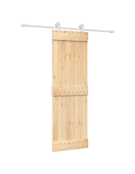 Porta scorrevole Naturale e Bianco 70 x 210 cm