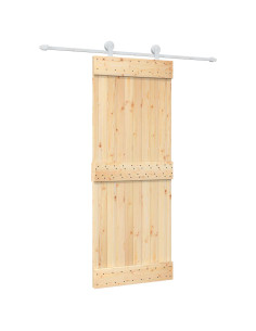 Porta scorrevole Naturale e Bianco 80 x 210 cm 2