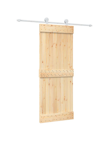 Porta scorrevole Naturale e Bianco 80 x 210 cm