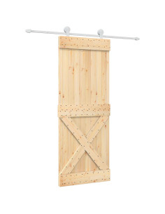 Porta scorrevole Naturale e Bianco 80 x 210 cm 2
