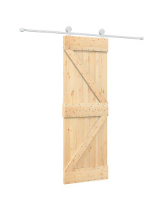 Porta scorrevole Naturale e Bianco 70 x 210 cm 2