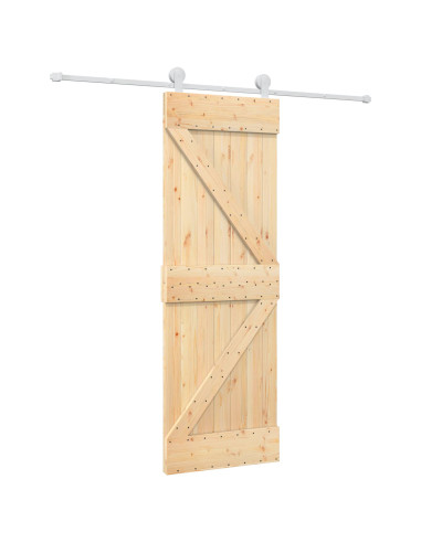 Porta scorrevole Naturale e Bianco 70 x 210 cm