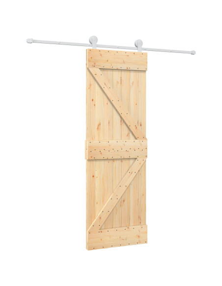 Porta scorrevole Naturale e Bianco 70 x 210 cm