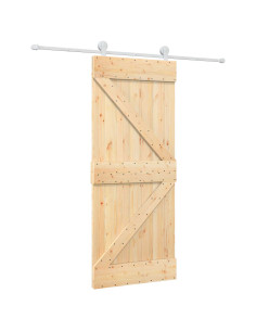 Porta scorrevole Naturale e Bianco 85 x 210 cm 2