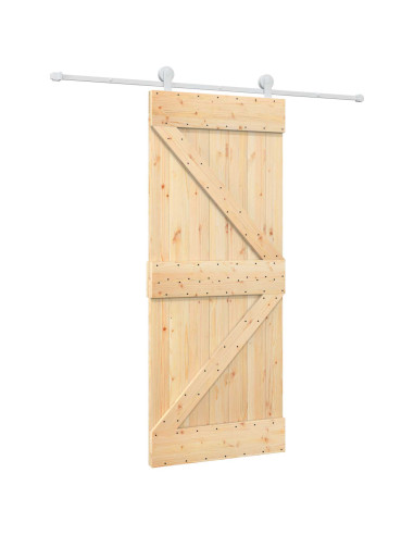Porta scorrevole Naturale e Bianco 85 x 210 cm