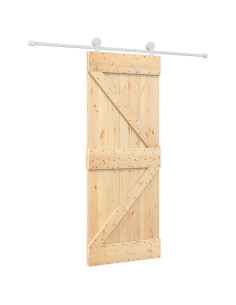 Porta scorrevole Naturale e Bianco 80 x 210 cm 2