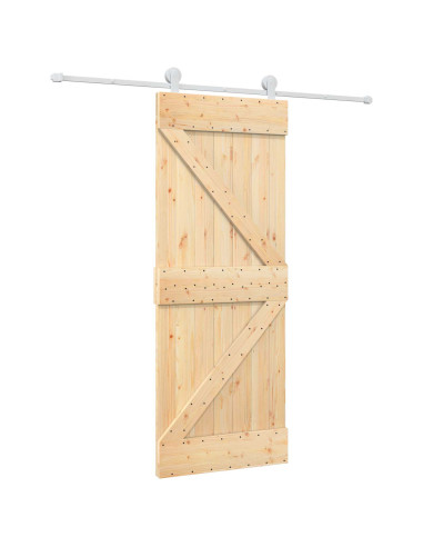 Porta scorrevole Naturale e Bianco 80 x 210 cm