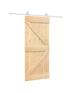 Porta scorrevole Naturale e Bianco 90 x 210 cm 2