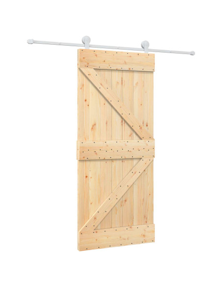 Porta scorrevole Naturale e Bianco 90 x 210 cm