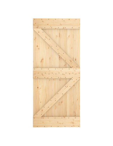 Porta scorrevole Naturale e Bianco 90 x 210 cm