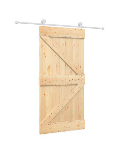 Porta scorrevole Naturale e Bianco 100 x 210 cm 2