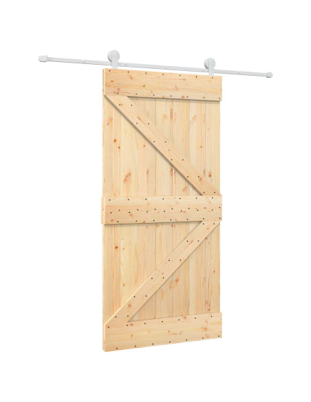 Porta scorrevole Naturale e Bianco 100 x 210 cm