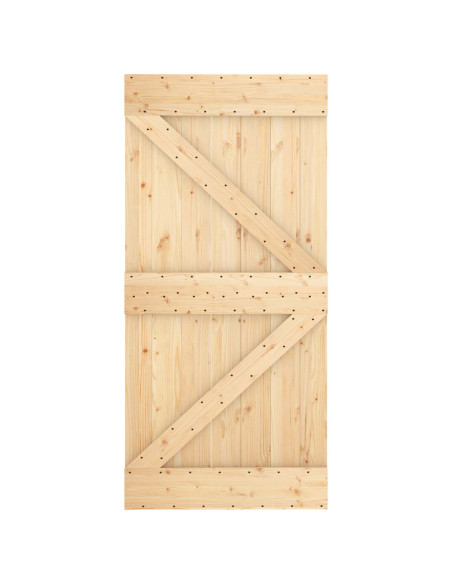 Porta scorrevole Naturale e Bianco 100 x 210 cm
