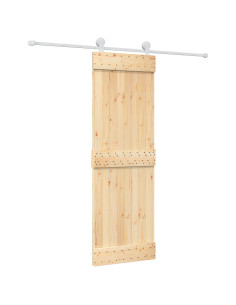 Porta scorrevole Naturale e Bianco 70 x 210 cm 2