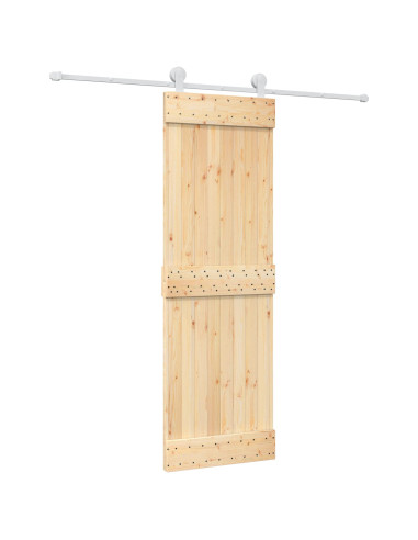 Porta scorrevole Naturale e Bianco 70 x 210 cm