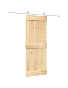 Porta scorrevole Naturale e Bianco 80 x 210 cm 2