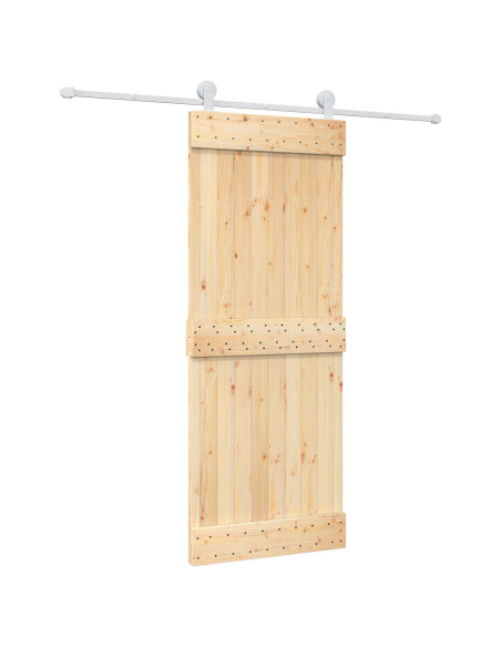 Porta scorrevole Naturale e Bianco 80 x 210 cm