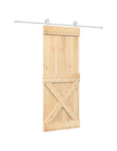 Porta scorrevole Naturale e Bianco 80 x 210 cm 2