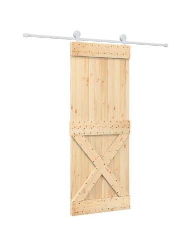Porta scorrevole Naturale e Bianco 80 x 210 cm