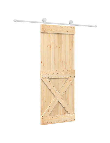 Porta scorrevole Naturale e Bianco 80 x 210 cm