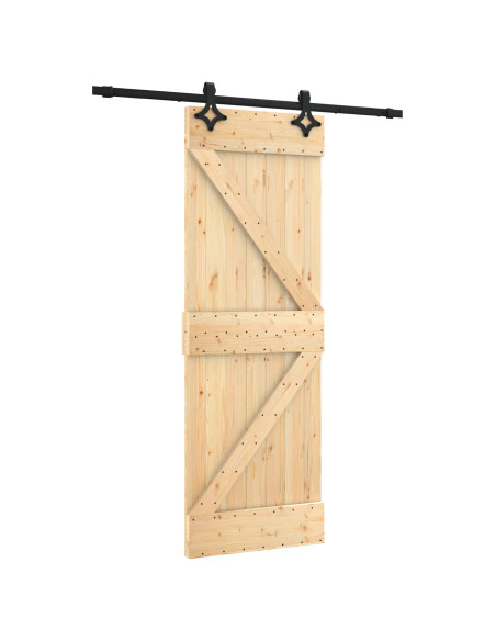 Porta scorrevole Naturale e Nero 70 x 210 cm