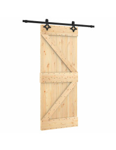 Porta scorrevole Naturale e Nero 85 x 210 cm 2