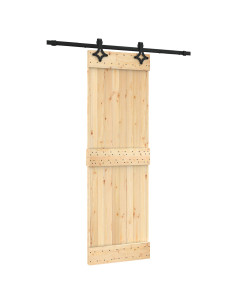 Porta scorrevole Naturale e Nero 70 x 210 cm 2