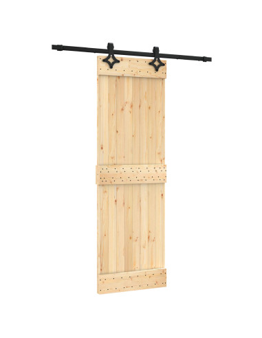Porta scorrevole Naturale e Nero 70 x 210 cm