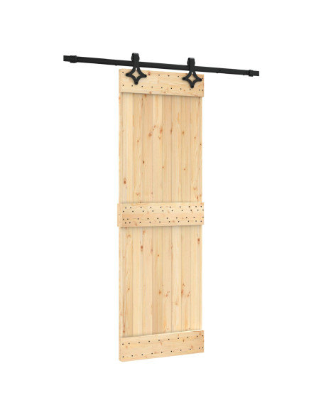 Porta scorrevole Naturale e Nero 70 x 210 cm