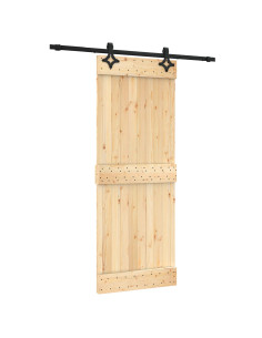 Porta scorrevole Naturale e Nero 80 x 210 cm 2