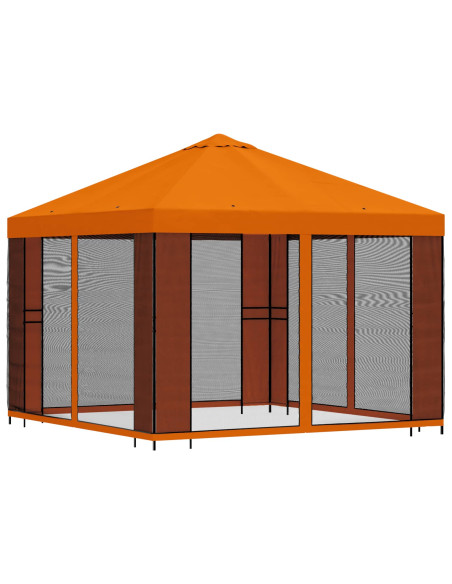 Gazebo da giardino con pareti laterali 3 x 3 m Arancione