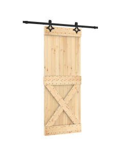 Porta scorrevole Naturale e Nero 80 x 210 cm 2