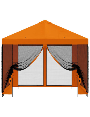 Gazebo da giardino con pareti laterali 3 x 3 m Arancione