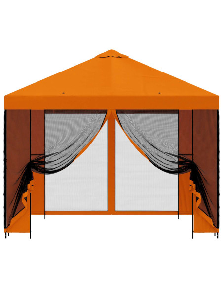 Gazebo da giardino con pareti laterali 3 x 3 m Arancione