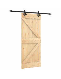 Porta scorrevole Naturale e Nero 85 x 210 cm 2