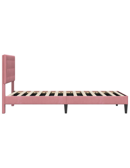 Struttura del letto con testiera Rosa 100 x 200 cm Velluto