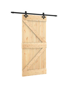 Porta scorrevole Naturale e Nero 95 x 210 cm 2